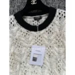 Chanel 2025B Early Fall Collection - Women's Black & White Contrast Mohair/Wool-Silk Blend V-Neck Knit Cardigan & Pullover - Image 13