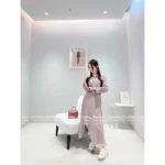 Loewe 2025SS Designer Embroidery Set 🤎 Back-Slit Plaid Shirt + Asymmetric Skirt - Autumn New Arrival - Image 2