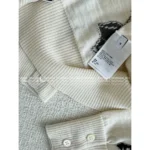 THOM BROWNE  2025 Early Fall Collection 🦢 Goose Jacquard Logo White V-Neck Cardigan - Women's Wool Blend Knit Cover-Up - Image 6