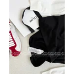CELINE 25SS Early Fall Collection 🐼 Women's Color-Block Logo Cotton Long-Sleeve Tee - Round Neck Pullover Top - Image 5