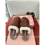 miumiu 2025SS Early Fall Collection 🐻 Women's Sherling Mule Slippers - Classic Letter Logo & Cloud Comfort (3 Colors Available) - Image 12