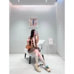 miumiu 25SS Early Fall Collection 🐻 Preppy "Good Girl" Knit - Brown Tonal Argyle w/ Notch Collar (100% Wool) - Image 3