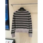LOROPIANA 2025SS Early Fall Collection 💰 "Old Money" Striped Cashmere Cardigan - Crew Neck Logo Knit w/ Timeless Silhouette - Image 7