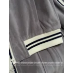 Celine 2025SS Early Fall Collection 🩶 Matte Grey Baseball Set - Embroidery Logo Jacket & Pants - Image 4