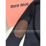 miumiu 2025ss Early Fall Collection - Patchwork Suede, American Retro Preppy Style Wool Zip-Up Knit Cardigan - Image 10