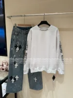 CHROME HEARTS 2025SS Early Fall Collection 🤍 Sanskrit Print Hoodie - Oversized Pullover with Cuff Logo - Image 7