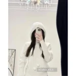 Chanel 2024N Coco Neige Ski Collection 🤍 Embroidered Logo Hooded Pullover - Luxury Cashmere/Silk Blend with Pom-Pom Detail - Image 18