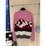 Chanel 2024N Coco Neige Ski Collection ❄️ Snow Mountain Sweater - Color-Block Jacquard Logo Pullover 🏔️ - Image 8