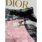 Dior 2025 Early Fall Collection 🌸 Pink Jungle Print Culottes - High-Waisted Slimming Palazzo Pants with Metal Belt - Image 3