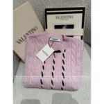 VALENTINO 2025SS Early Fall Collection 🎀 Bow Tie Ribbon Knit Sweater - 100% Wool Cable Knit Pullover with Lace Detailing - Image 11