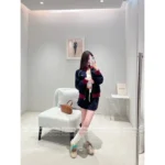 miumiu 25SS Early Fall Collection 🧑‍🎓 Preppy Color-Block Varsity Set - Baseball Jacket & Precision-Pleated Skirt - Image 5