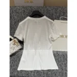 Dior 2025SS Spring/Summer Collection 🌈 Signature Print Linen-Cotton Tee - Hand-Painted Logo Short Sleeve Shirt - Image 5