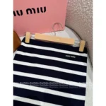 miumiu 2025SS Spring/Summer Collection 🖤 Black & White Contrast Knit Top - Stretch Letter Logo Bandeau Women's Top - Image 22