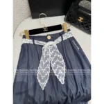 Chanel Vintage Exclusive Keep Edition ☑️ ©️©️ High-Waisted Wide-Leg Jeans - Adjustable Ribbon Belt & Retro Denim - Image 6