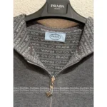 Prada 2025SS Early Fall Collection 🩶 Reversible Hooded Vest - Double-Faced Jacquard Logo w/ Belted Wool Blend - Image 4