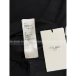 Celine 25SS Early Fall Collection 🔎 100% Comfort Cotton Tee - Embroidered Logo Round Neck Button-Detail Long Sleeve - Image 8