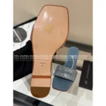 ALEXANDERWANG 2025SS Spring/Summer Collection 🎀 Crystal-Embellished Logo Slides - Leather-Sole Women's Sandals - Image 3