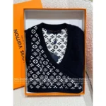 Louis Vuitton 25SS Spring/Summer Collection 🖤 Color-Block Silk Blend Tank - V-Neck Sleeveless Top w/ Embossed Jacquard Logo - Image 12