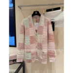 Chanel 25M Early Fall Collection 🌈 Macaron Color-Block Vest - Terry Fabric Hooded Sleeveless Top & V-Cardigan - Image 15