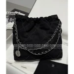 Chanel 2025 🖤 New 22Bag Tote - "Trash Bag" Letter Logo w/ Exclusive Imported Suede & Studs - Image 3