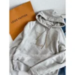 Louis Vuitton 25SS Early Fall Collection 🩶 Heavyweight Embroidered Logo Hoodie - Crystal-Studded Pullover w/ Relaxed Fit (Effortlessly Versatile~) - Image 11