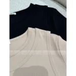 Acne Studios 2025 Early Fall Collection 🆕 Women's Logo-Print Layered Knit - Mock Two-Piece Long Sleeve Pullover - Image 4