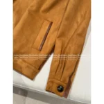 miumiu 2025SS Early Fall Collection 🐻 Oversized Baseball Jacket - Suede/Leather Color-Block w/ Zip Closure & Embroidered Logo - Image 10