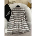 Chanel 2025B Early Fall Collection 🤎 Color-Block Cardigan - V-Neck Relaxed Fit w/ Cashmere/Wool/Mohair-Silk Blend - Image 3