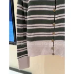 LOROPIANA 2025SS Early Fall Collection 💰 "Old Money" Striped Cashmere Cardigan - Crew Neck Logo Knit w/ Timeless Silhouette - Image 6