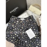 Chanel 2025B Early Fall Collection 🌈 Colorful Emblem Print Jeans - High-Waisted Wide-Leg w/ Enzyme Wash Denim - Image 4