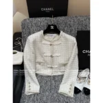 Chanel 2025A Early Fall Haute Atelier Collection 🆕 Imported Tweed Suit Set - Silk-Lined Jacket/Skirt/Dress w/ Frog Closures - Image 5