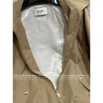 CELINE 2025SS Early Fall Collection 🤎 Structural Utility Jacket - Khaki Canvas w/ 3D Embroidery & Notch Collar - Image 5