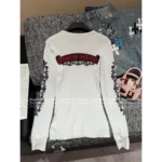 CHROME HEARTS ♥️ Personal Favorite — 2025 Early Fall New Printed Floral Letter Logo Ribbed Crewneck Long-Sleeve T-Shirt for Women - Image 10