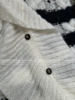 Dior 2025 Early Fall Collection ⭐️ Ruffle Fringe Sweater - Black & White Contrast Embroidered Pullover - Image 19
