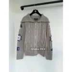 Chanel 2024N Coco Neige Ski Collection 🆕 Jacquard Logo Cardigan - Zip-Front Knit Jacket with Artisanal Crochet - Image 9