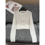 Acne Studios🤍 25SS Early Fall Collection - Women’s Bow-Tie Wool Cardigan w/ Pocket - Image 7