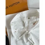 Louis Vuitton 2025SS Early Fall Collection 🤍 Versatile High-Waisted Trousers - Slimming White Wide-Leg Jeans with Subtle Print - Image 6