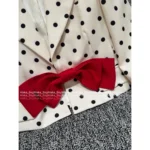 VALENTINO 2025SS French Retro Style ♥️ Silk Satin Suit Set - Handmade Bow V-Neck Polka Dot Blazer & Shorts - Image 18
