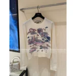 Dior 2025 Early Autumn Collection 💗 Heavy Embroidery Logo Sweater - Floral Jacquard Cashmere Blend Pullover - Image 12