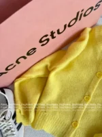 ACNE STUDIOS 2025SS Early Fall Collection 🍋 Supermodel-Approved Cardigan - Imported Mohair Blend Asymmetric Knit - Image 13