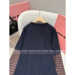 miumiu 25SS Early Fall Collection 🔛 Mock Two-Layer Tee - Round Neck Long Sleeve Shirt w/ Letter Logo & 100% Cotton - Image 20