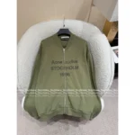 ACNE STUDIOS 2025 Autumn Collection 🍵 Classic 1996 Vintage Baseball Jacket - Matcha Green Retro Zip-Up w/ Distressed Logo - Image 13