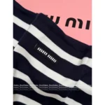 miumiu 2025SS Spring/Summer Collection 🖤 Black & White Contrast Knit Top - Stretch Letter Logo Bandeau Women's Top - Image 21