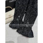 Chanel 2025A Early Fall Runway Collection 🖤 Peplum Blouse Sleeve Jacket - Wool Tweed w/ Silk Lining & Petal Cuffs - Image 11