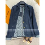Louis Vuitton 2025SS Early Fall Collection 💙 Women's Denim Jacket - Cuff Lining Clover Print Logo & Metal Button Detail - Image 13