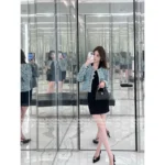 Chanel 25A Peacock Green Woven Tweed 🦚 Cropped Blazer w/ Pockets - Imported Bouclé Jacket (Women’s Luxe Atelier Collection) - Image 5