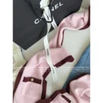 Chanel 25B Fall/Winter Collection 🎀 Women’s 100% Cashmere Hooded Scarf Wrap - Pink Luxury Knit Shawl - Image 9