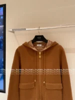 Celine 2025SS Early Fall Collection 🤎 Reversible Hooded Cardigan - Double-Faced ©️ Jacquard Logo & Wool Blend - Image 2