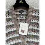 Chanel 2025B Early Fall Collection 🤎 Color-Block Cardigan - V-Neck Relaxed Fit w/ Cashmere/Wool/Mohair-Silk Blend - Image 15