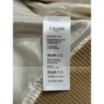 CELINE 2025SS Early Fall Collection 🤎 Structural Utility Jacket - Khaki Canvas w/ 3D Embroidery & Notch Collar - Image 4